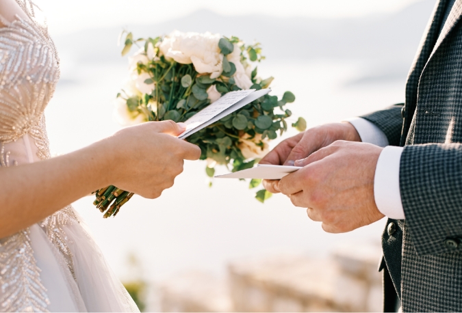 結婚式のカップルの写真